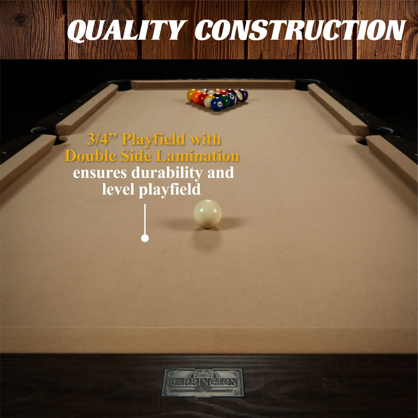7.5 Ft Billiard Pool Table with Cue Rack, Dartboard, and Game Accessories, Tan
