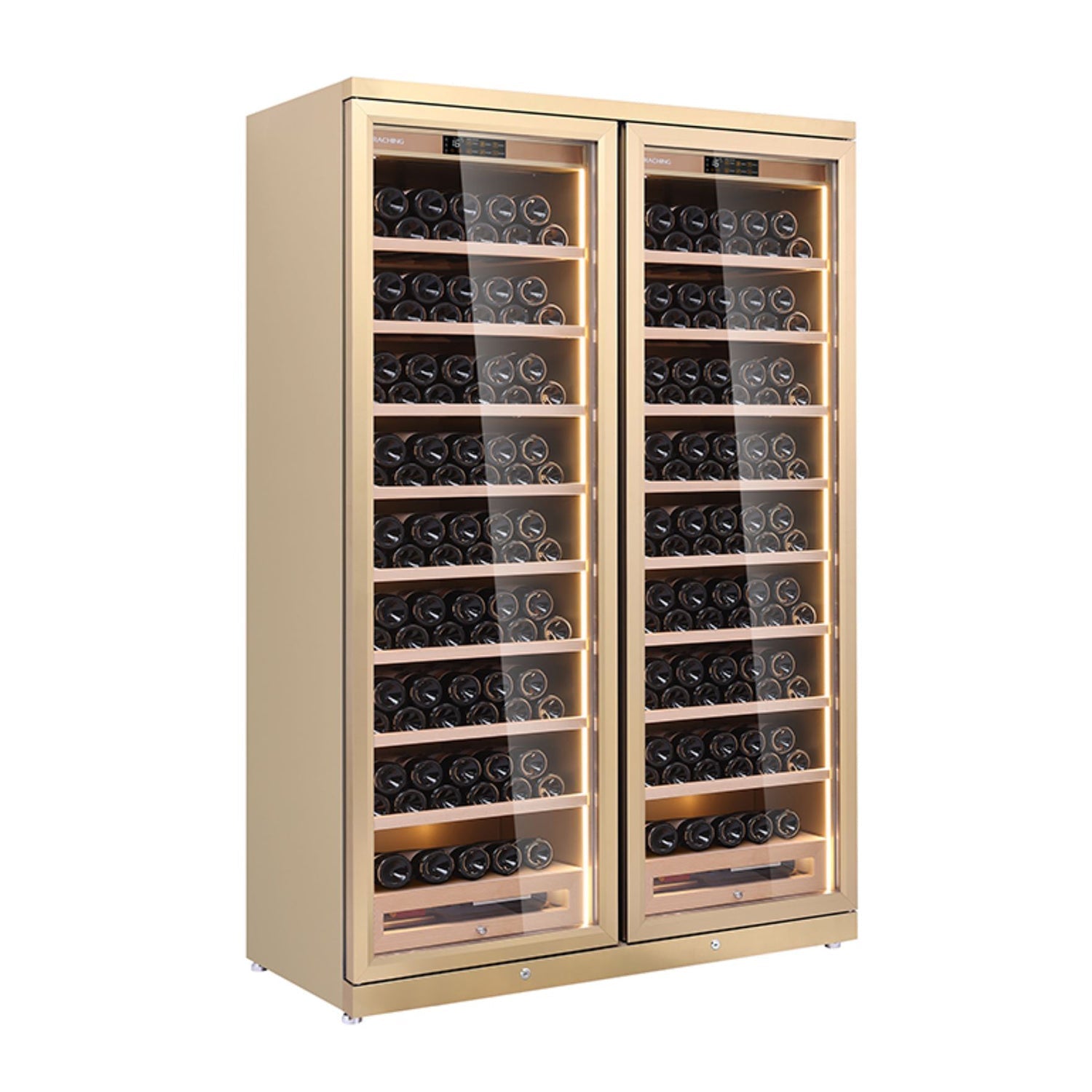 Raching CD1200 – Smart Dual-Door Cigar Humidor & Wine Cooler (Premium Stainless Steel, 2-in-1 Cabinet)