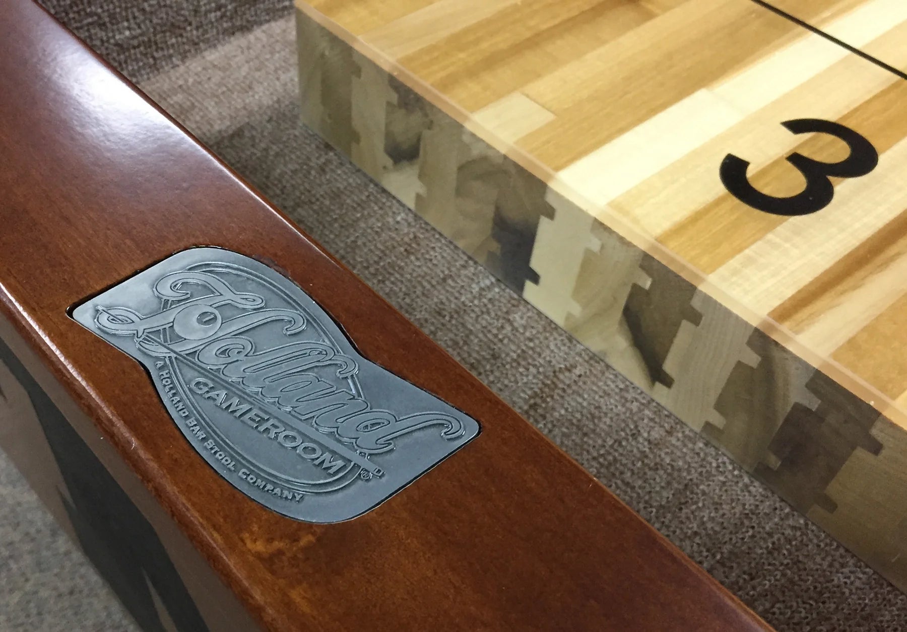 Holland Bar Stool Officially Licensed Logo 12-Foot Solid Hardwood Shuffleboard Table