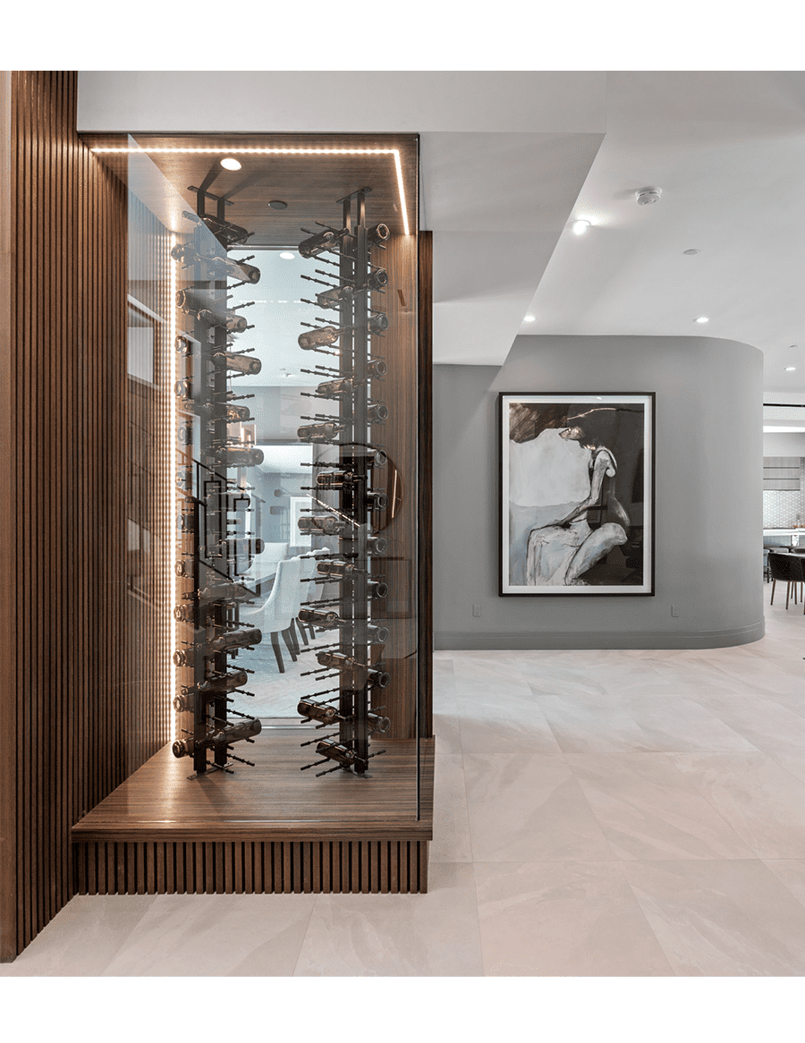 Ultra Wine Racks & Cellars Floor-to-Ceiling Mounted Wine Rack Display – 2-Sided (84 Bottles)