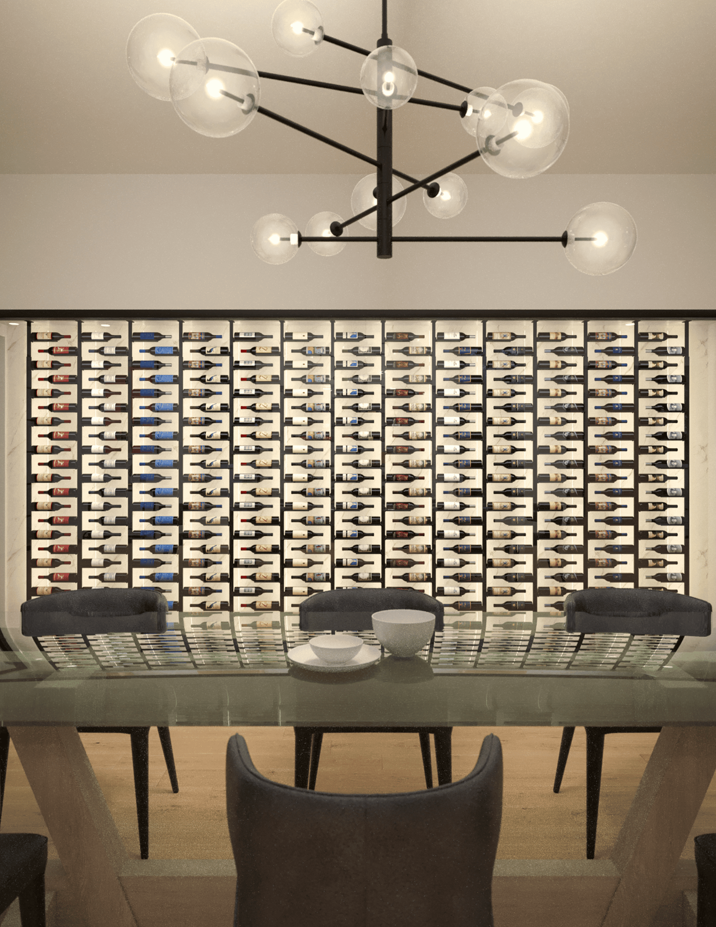 Ultra Wine Racks & Cellars ST Minimalist Series 2-Sided Wine Rack Display (120 Bottles)
