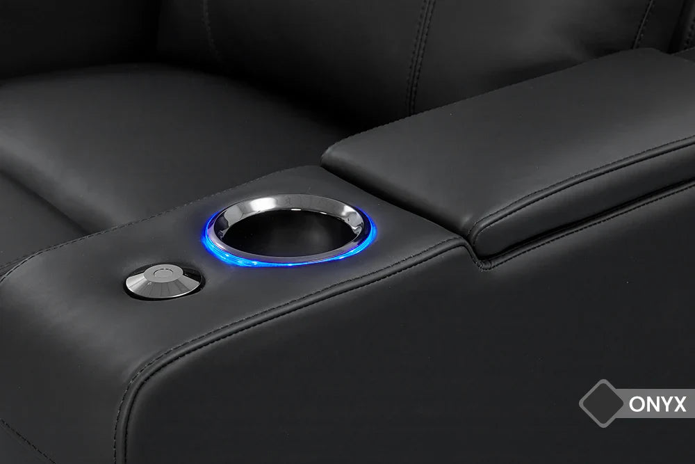 Valencia Piacenza Luxury Leather Home Theater Seating – Row of 3 | Onyx