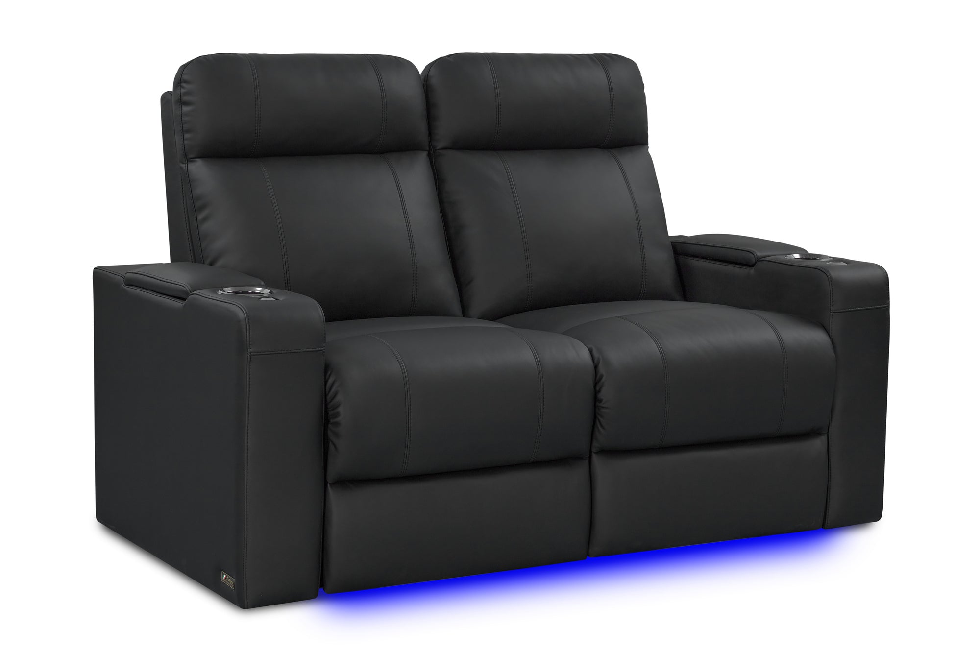 Valencia Piacenza Luxury Leather Home Theater Seating – Row of 2 Loveseat | Onyx