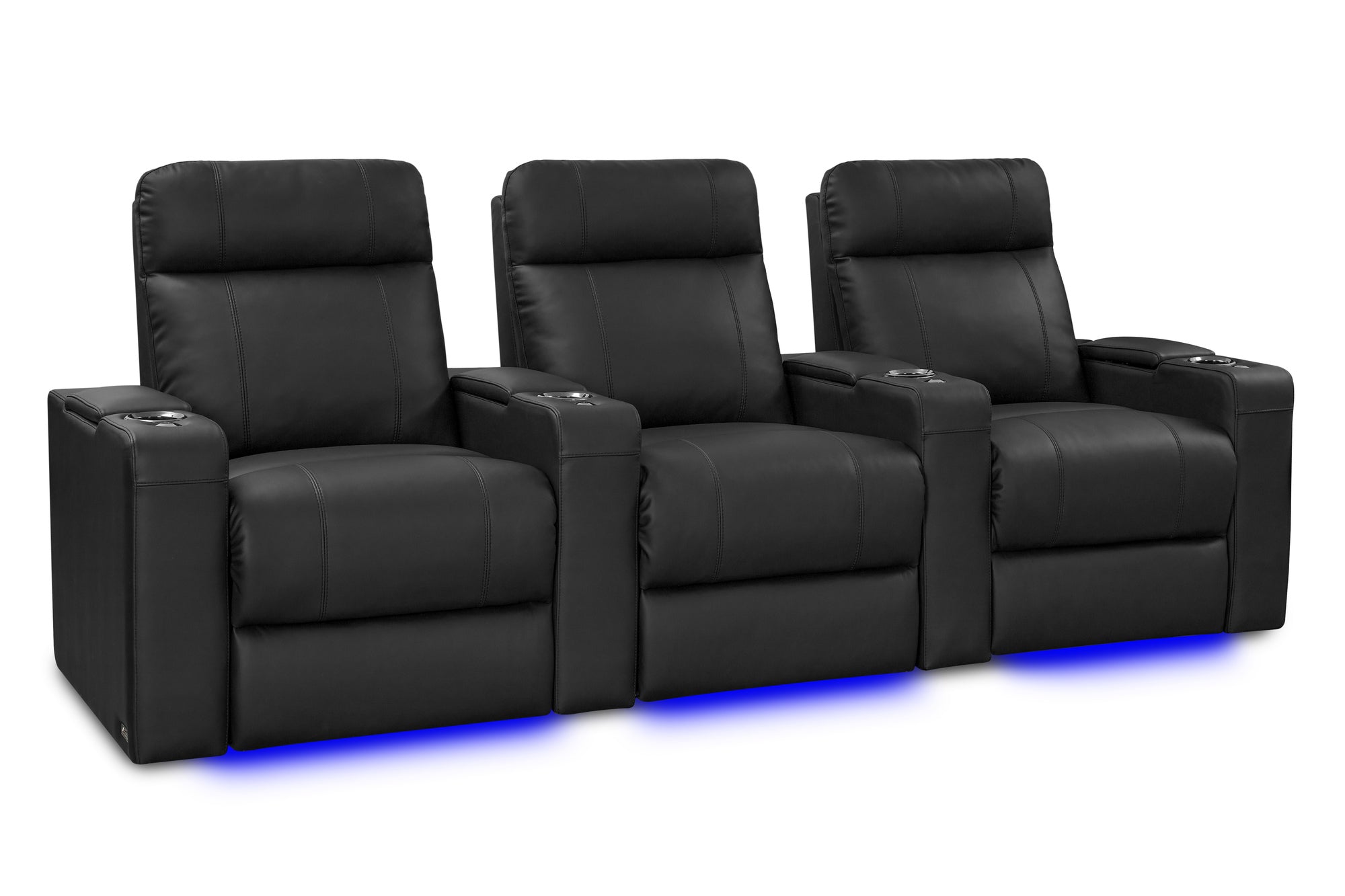 Valencia Piacenza Luxury Leather Home Theater Seating – Row of 3 | Onyx