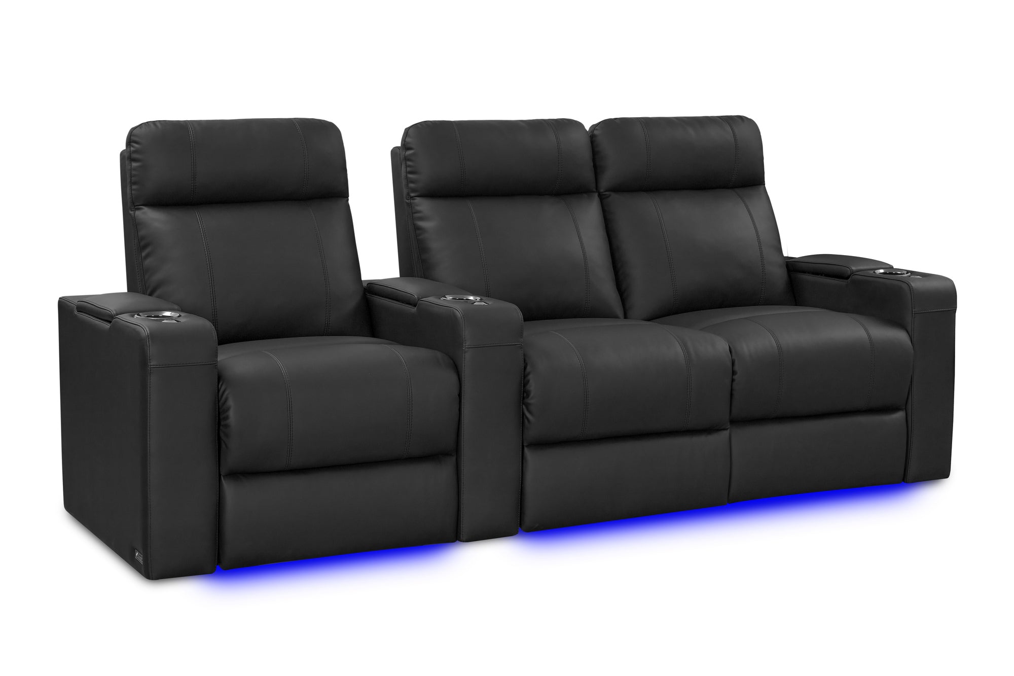 Valencia Piacenza Luxury Leather Home Theater Seating – Row of 3 Loveseat (Right) | Onyx