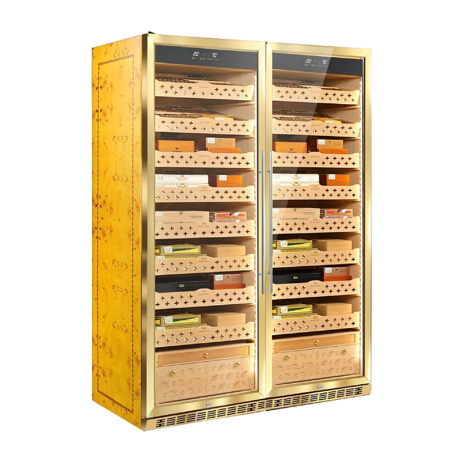 Raching SD800 – Smart Dual-Door Humidor & Wine Cooler (Cigars + Wine Storage Combo)