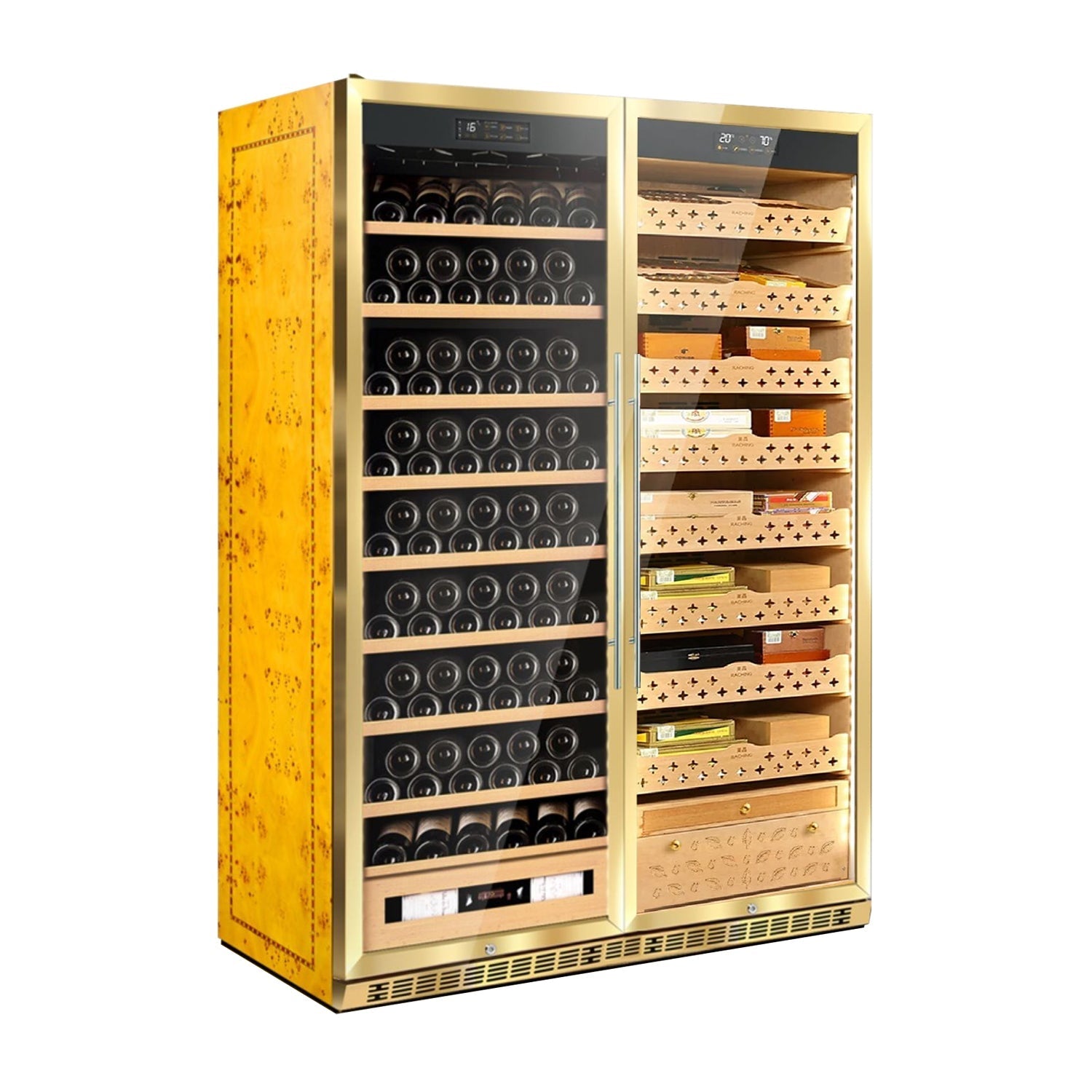 Raching SD800 – Smart Dual-Door Humidor & Wine Cooler (Cigars + Wine Storage Combo)