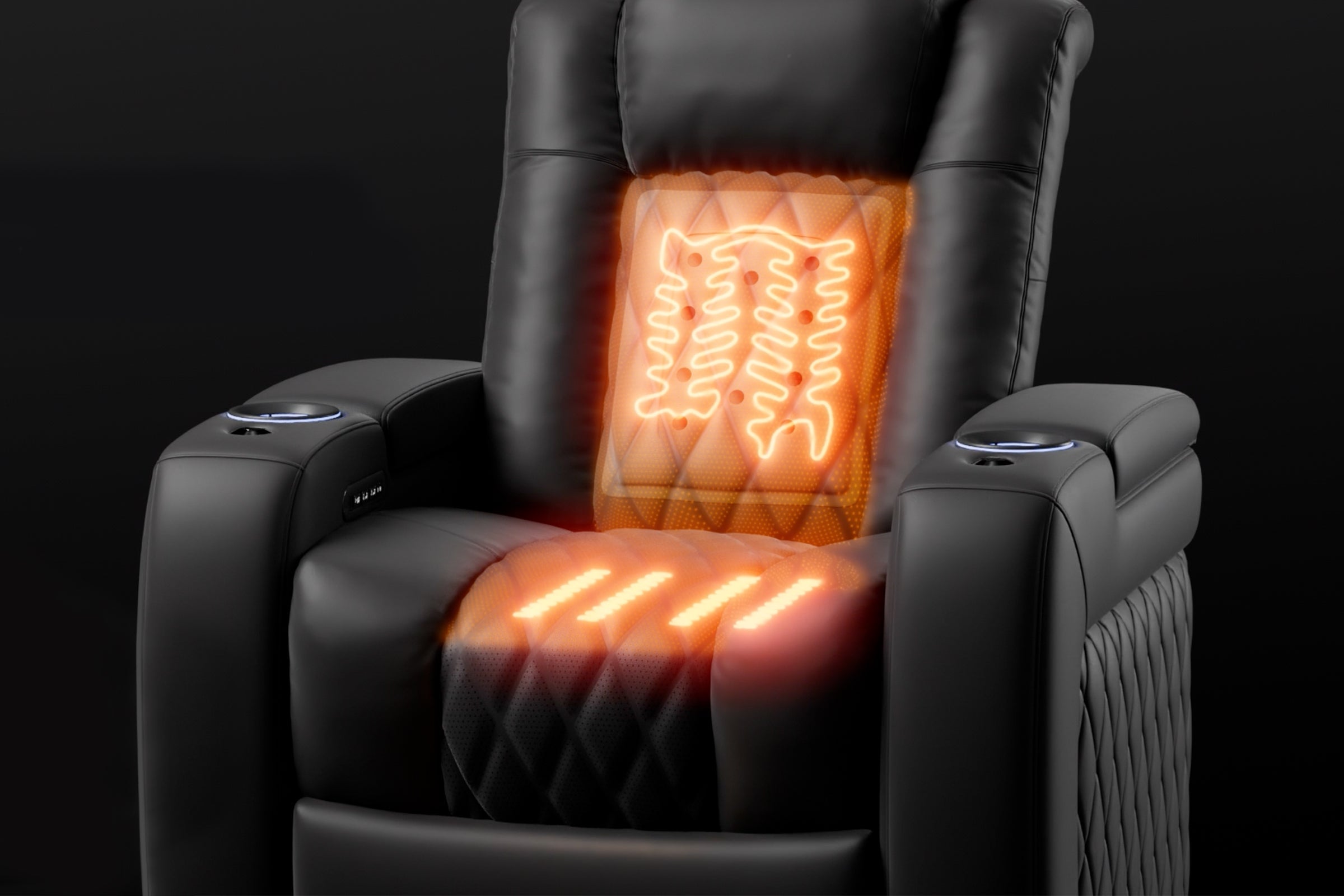 Valencia Tuscany Ultimate Heat & Ventilation Italian Semi-Aniline Leather Theater Seating