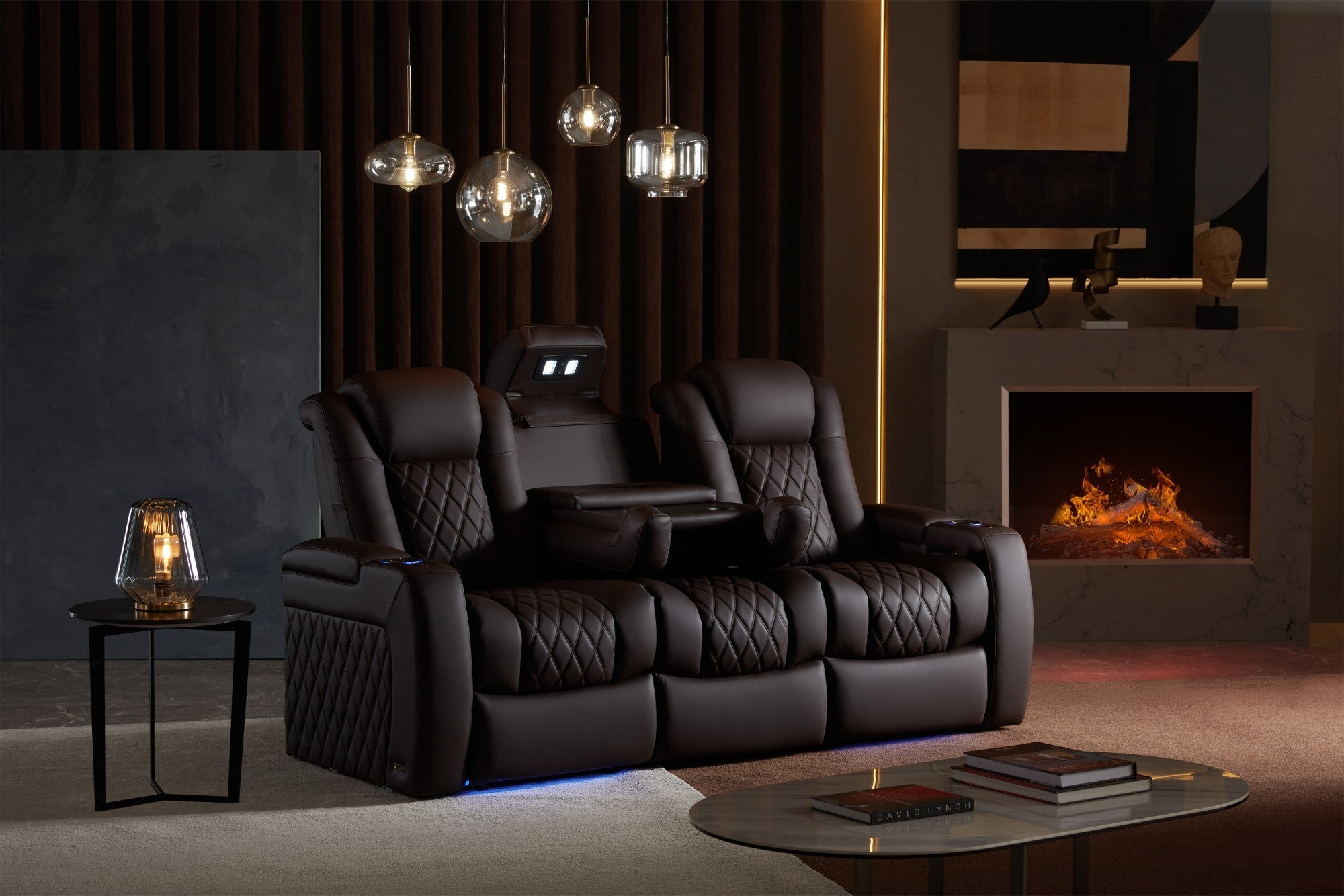 Valencia Tuscany Luxury Console Italian Leather Home Theater Seating – 2025 Edition