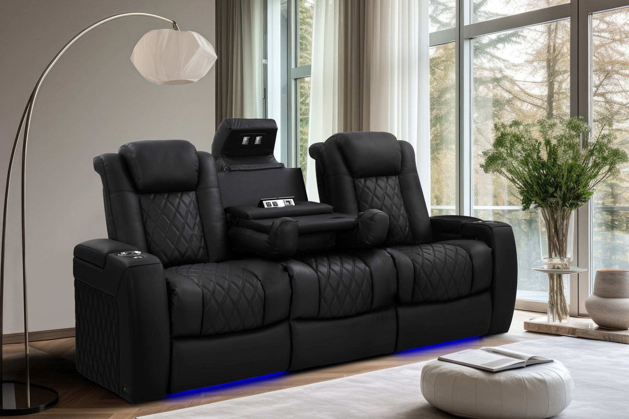 Valencia Tuscany Luxury Console Italian Leather Home Theater Seating – 2025 Edition
