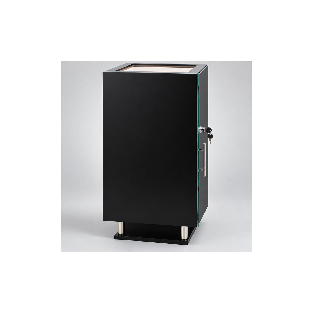 Adorini Prato Glass Top Deluxe Humidor Cabinet - Black