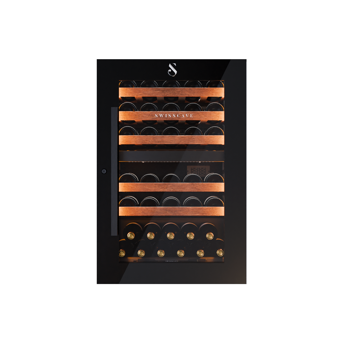 SWISSCAVE WIB-88DF Dual Zone Wine Cooler – 88cm Built-In, 40 Bottle Capacity
