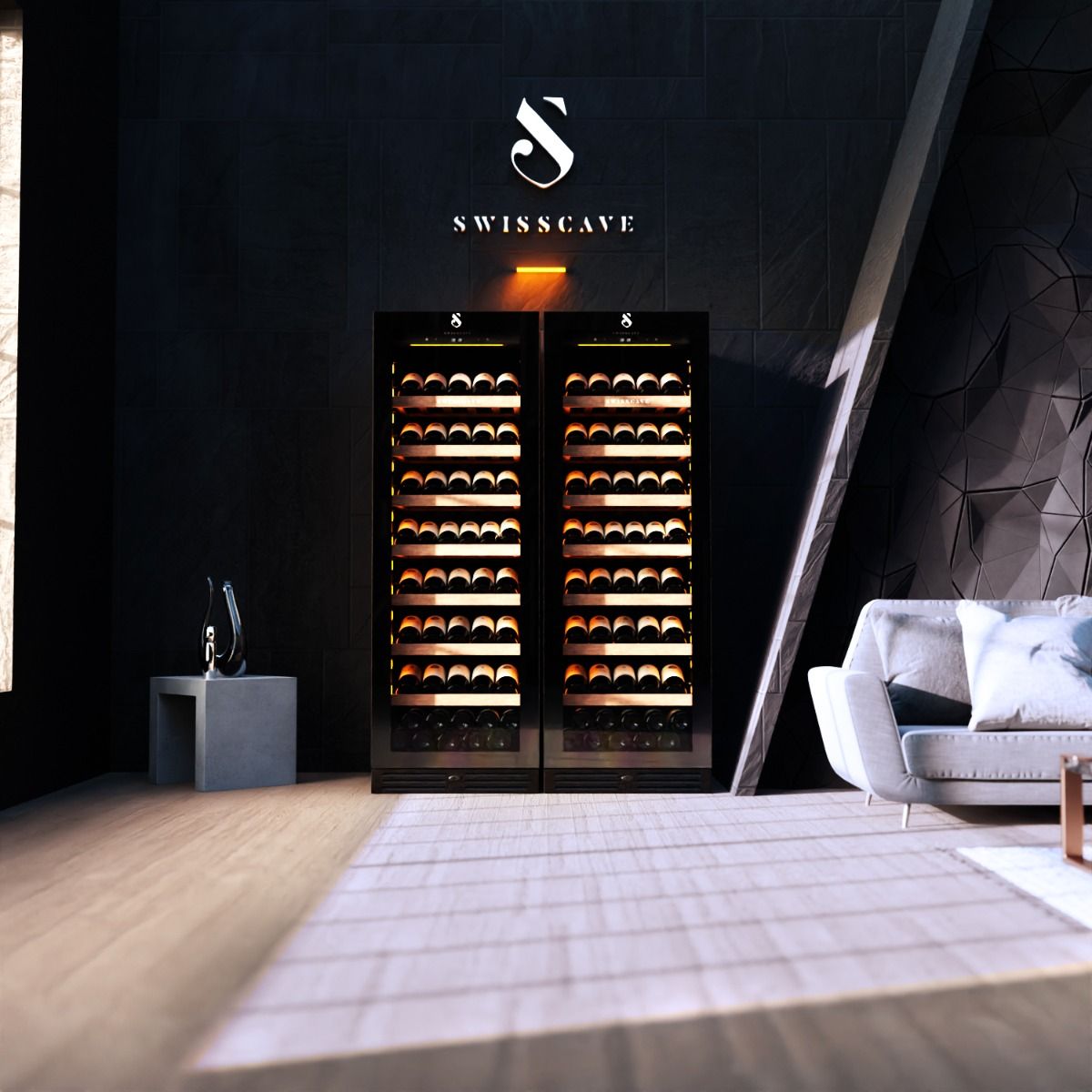 SWISSCAVE WLB-460FLD-MIX Single Zone Wine Cooler – 172cm, 151 Bottle Capacity