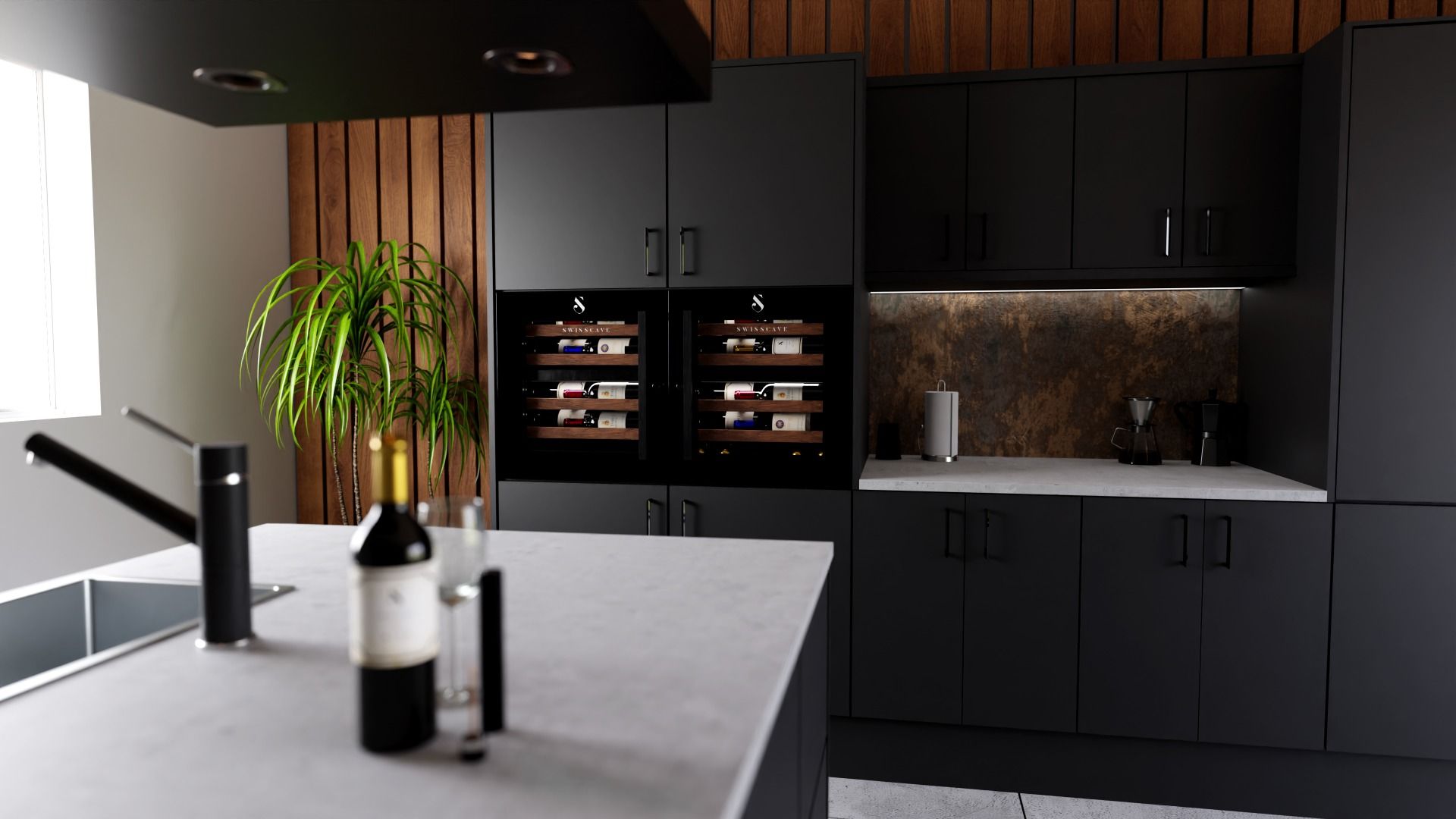 SWISSCAVE WIB-60DFT Dual Zone Wine Cooler – 60cm Built-In, 26 Bottle, Touch-to-Open