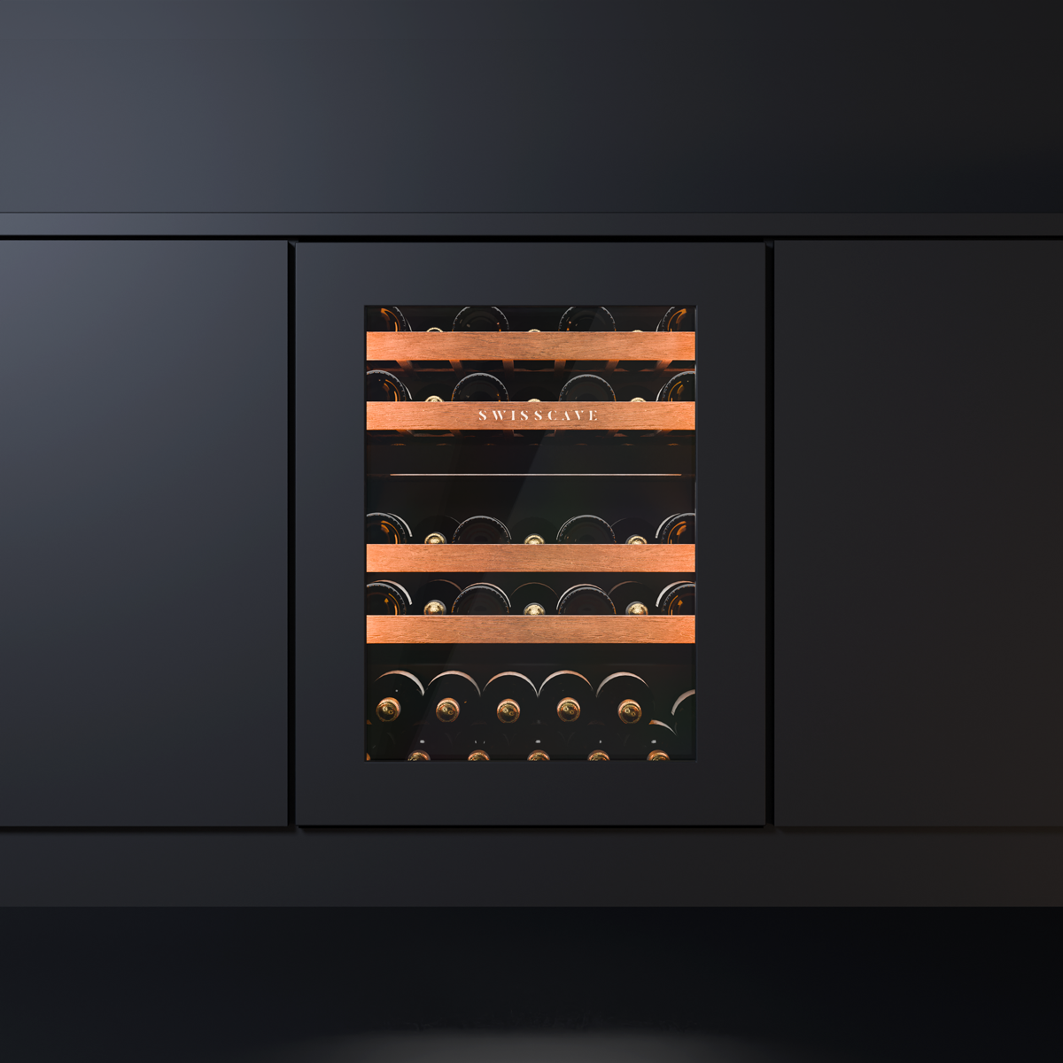 SWISSCAVE WUB-60DFP Dual Zone Wine Cooler – 60cm Built-Under, 39 Bottles, Panel Ready