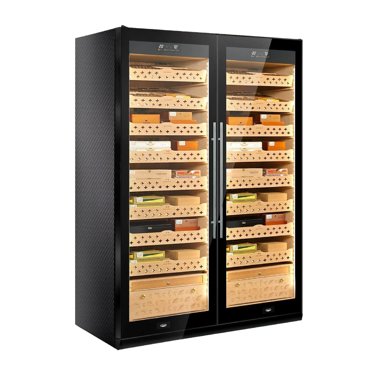Raching SD800 – Smart Dual-Door Humidor & Wine Cooler (Cigars + Wine Storage Combo)