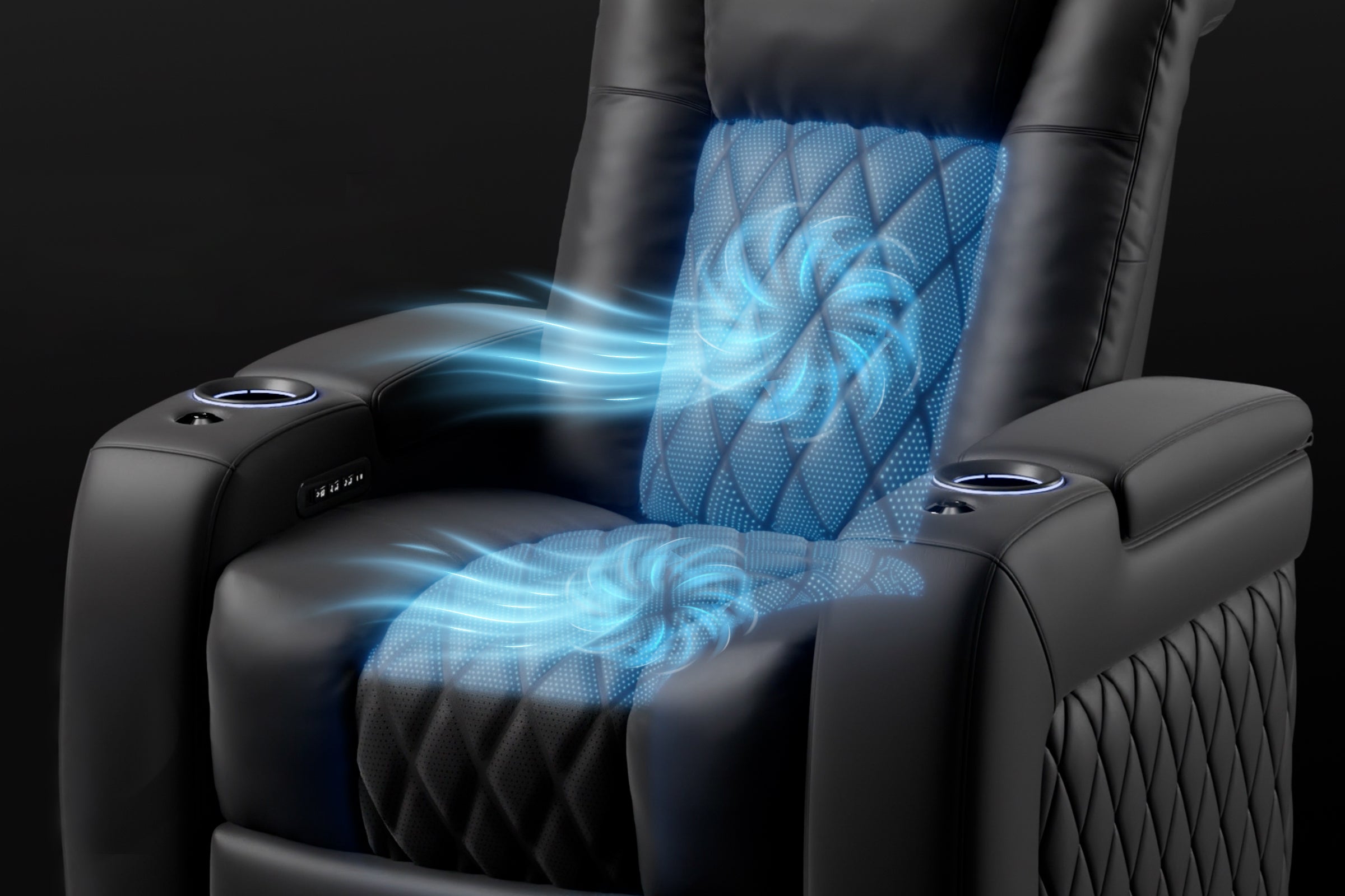 Valencia Tuscany Ultimate Heat & Ventilation Italian Semi-Aniline Leather Theater Seating