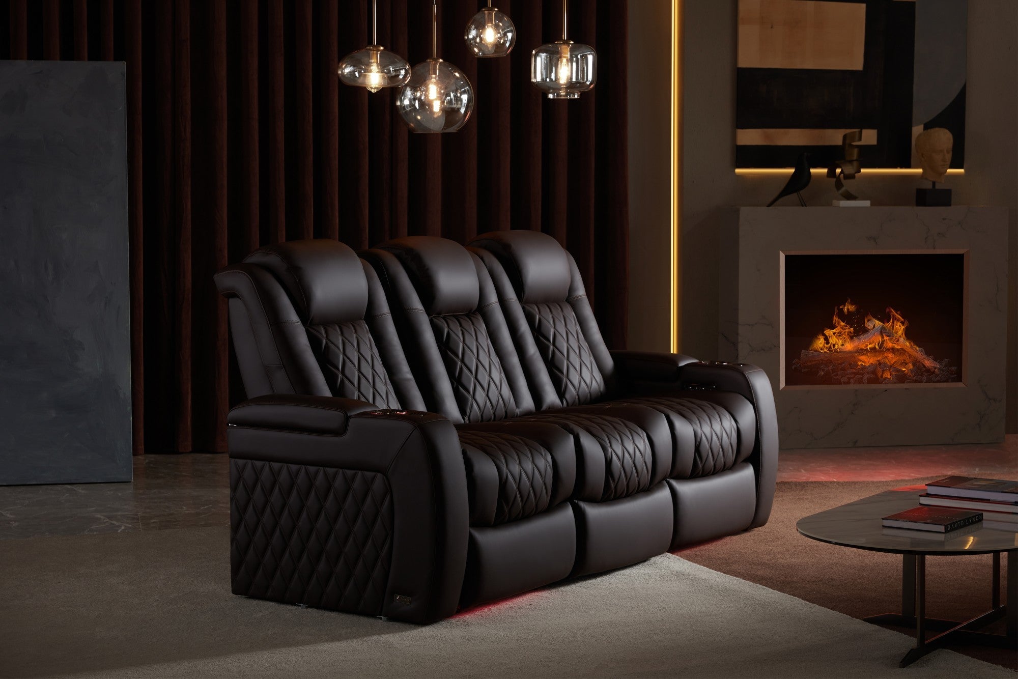 Valencia Tuscany Luxury Console Italian Leather Home Theater Seating – 2025 Edition