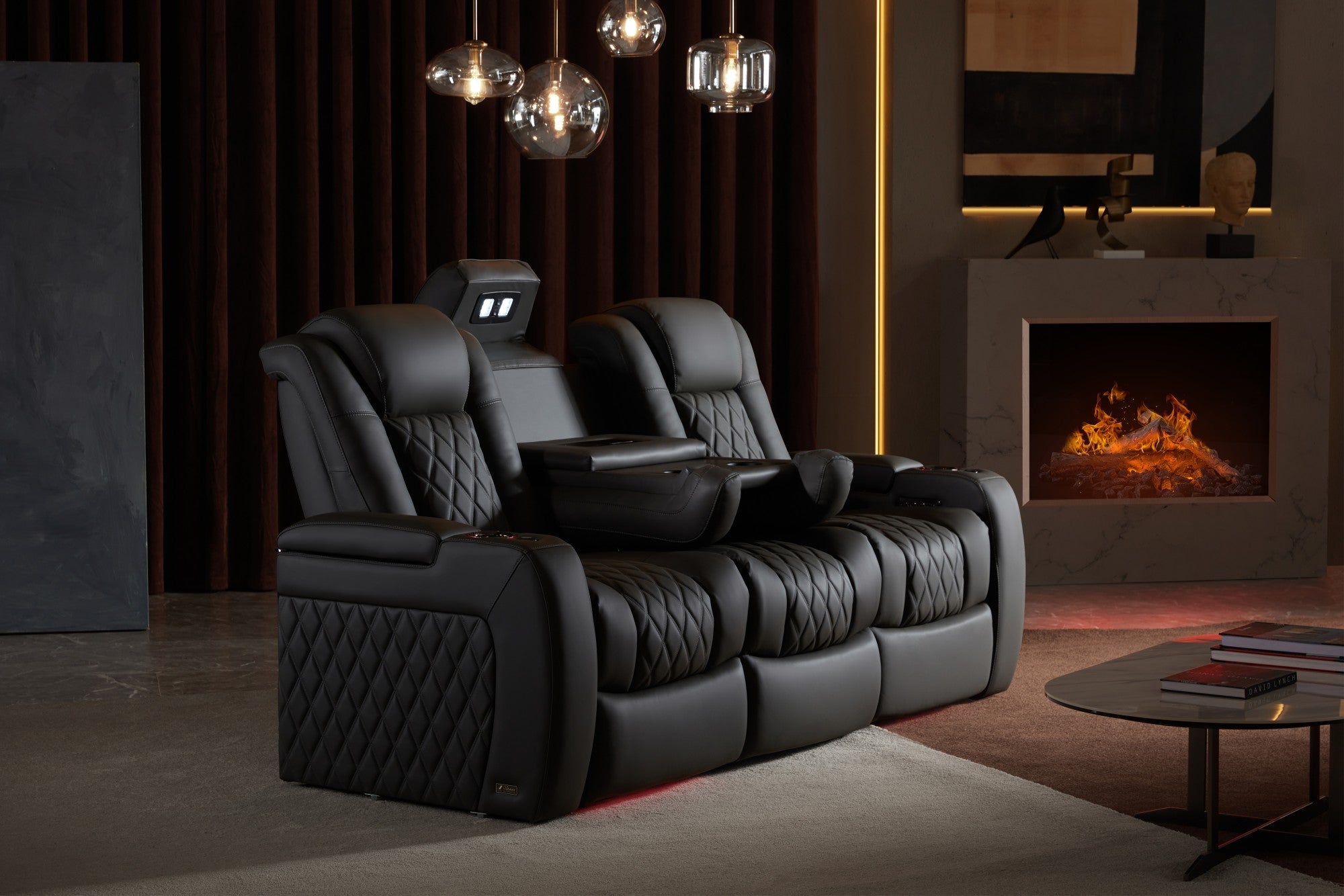 Valencia Tuscany Luxury Console Italian Leather Home Theater Seating – 2025 Edition