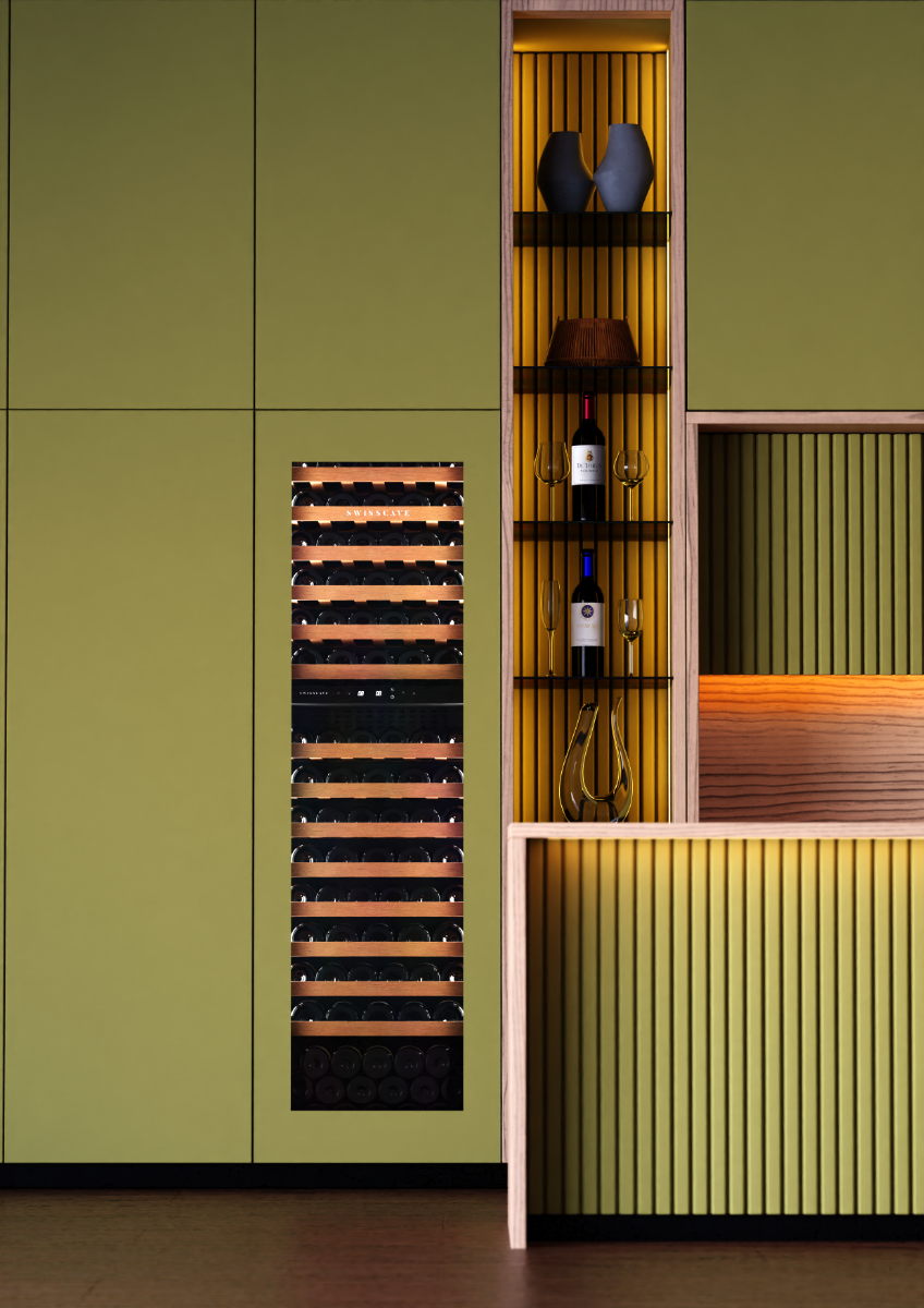 SWISSCAVE WIB-178DFP Dual Zone Wine Cooler – 178cm Built-In, 94 Bottle, Panel Ready