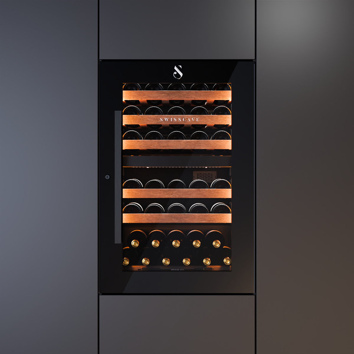 SWISSCAVE WIB-88DF Dual Zone Wine Cooler – 88cm Built-In, 40 Bottle Capacity
