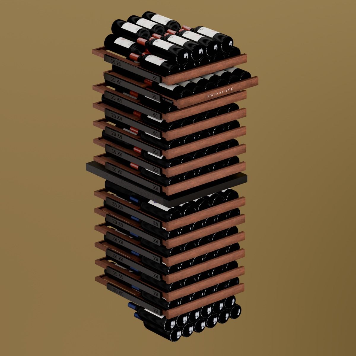 SWISSCAVE WLB-460DFL-MIX Dual Zone Wine Cooler – 172cm, 152 Bottle Capacity