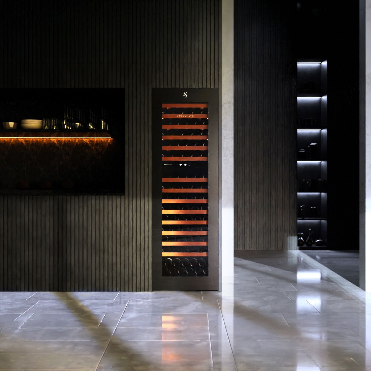 SWISSCAVE WIB-178DF Dual Zone Wine Cooler – 178cm Built-In, 94 Bottle Capacity