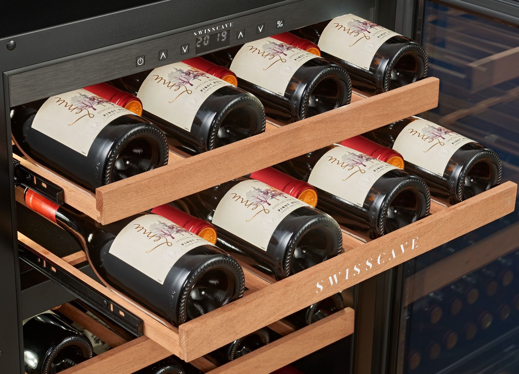 SWISSCAVE WUB-60DFP Dual Zone Wine Cooler – 60cm Built-Under, 39 Bottles, Panel Ready